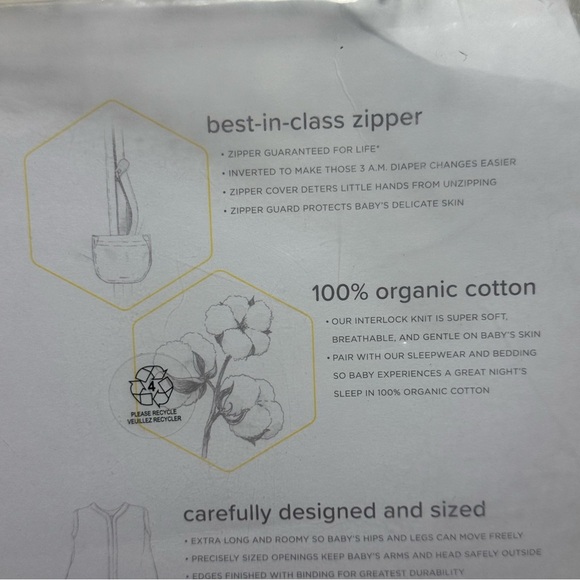 Burt’s Bees Beekeeper Wearable Blanket Pink & White M 6-12 Months 16-24 Lbs NWT - Picture 12 of 12